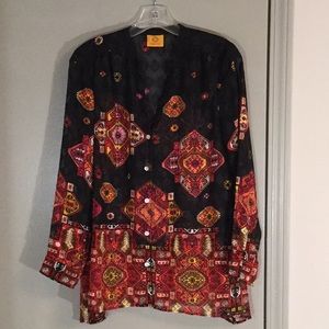 Ruby Rd Sheer Top Large EUC